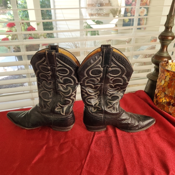 Youth JUSTIN Black Cowboy Boots  Size 8.5 C - Picture 7 of 13